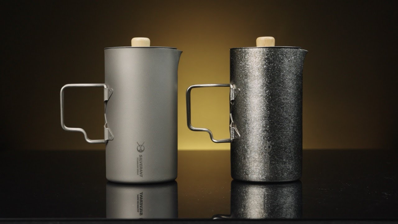 SilverAnt Titanium Coffee French Press Sandblasted and Crystallized