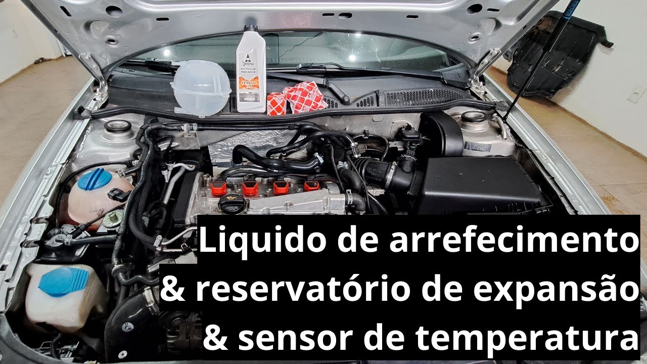 Troquei líquido de arrefecimento, reservatório de expansão, sensor de temperatura do Audi A3 em casa