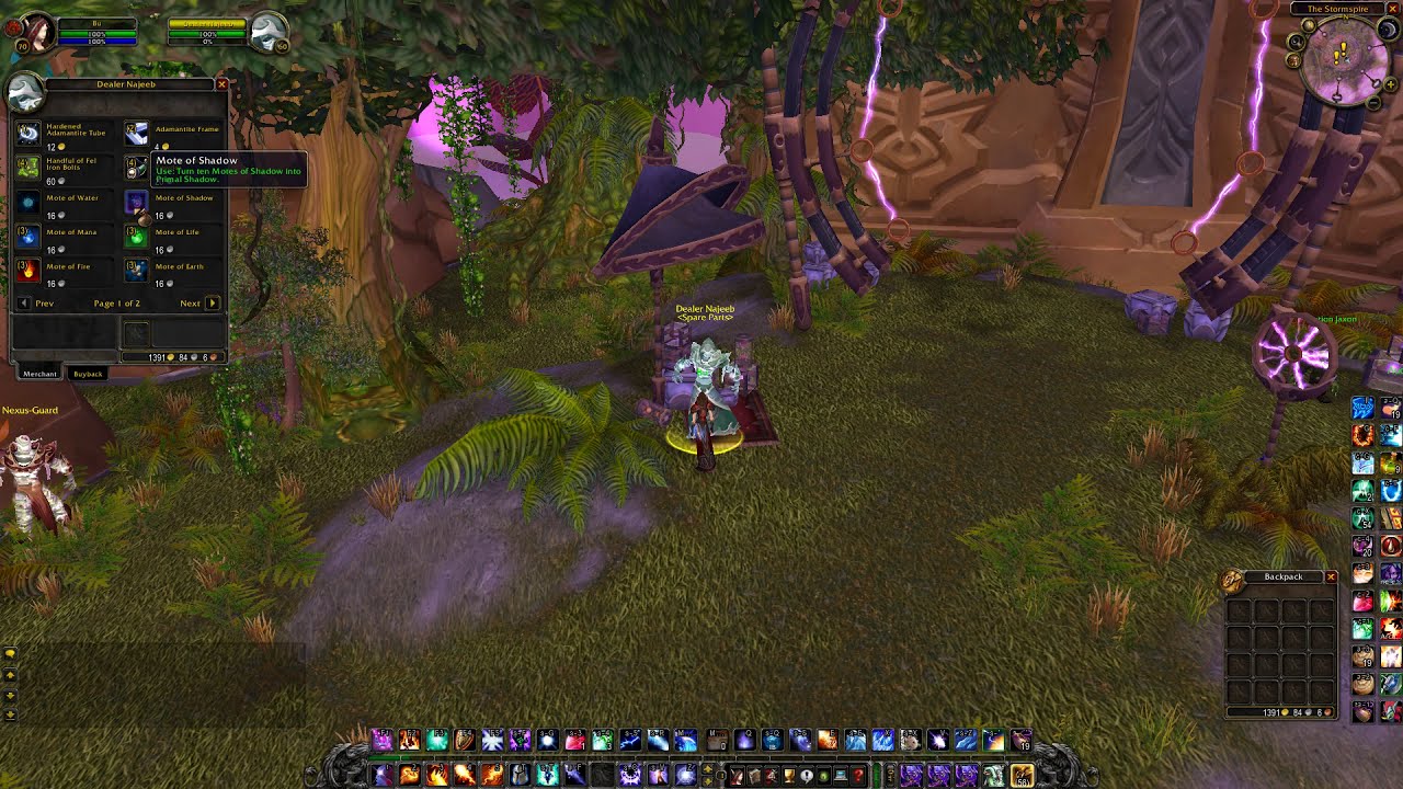 Vendor that sells Motes (Limited Supply,) WoW TBC