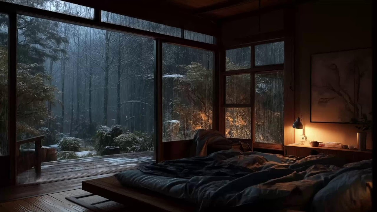 🔴 LIVE 24/7 – Deep Forest Rain & Soft Jazz 🎷🌲🌧️ Nature Sleep Ambience for Calm Nights