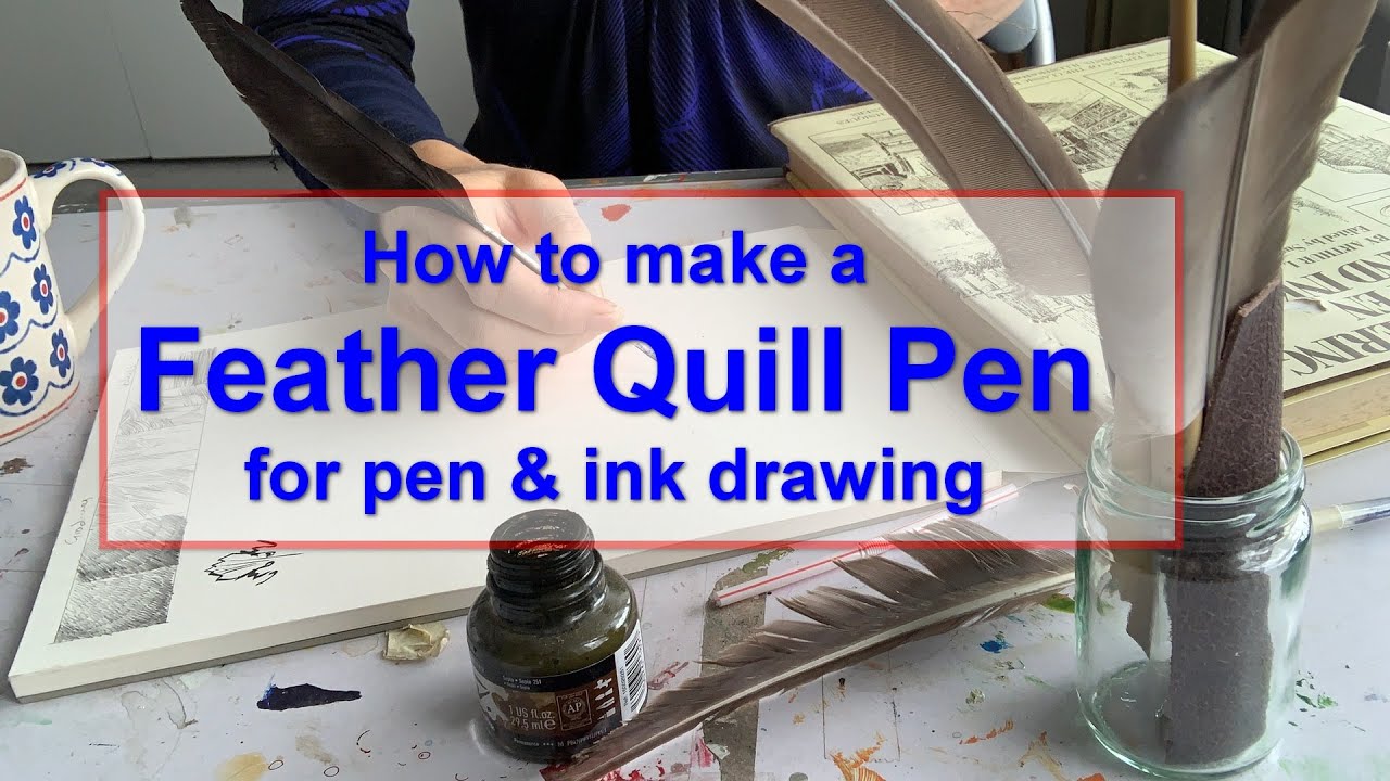 How to make a Feather Quill for Pen and Ink drawing