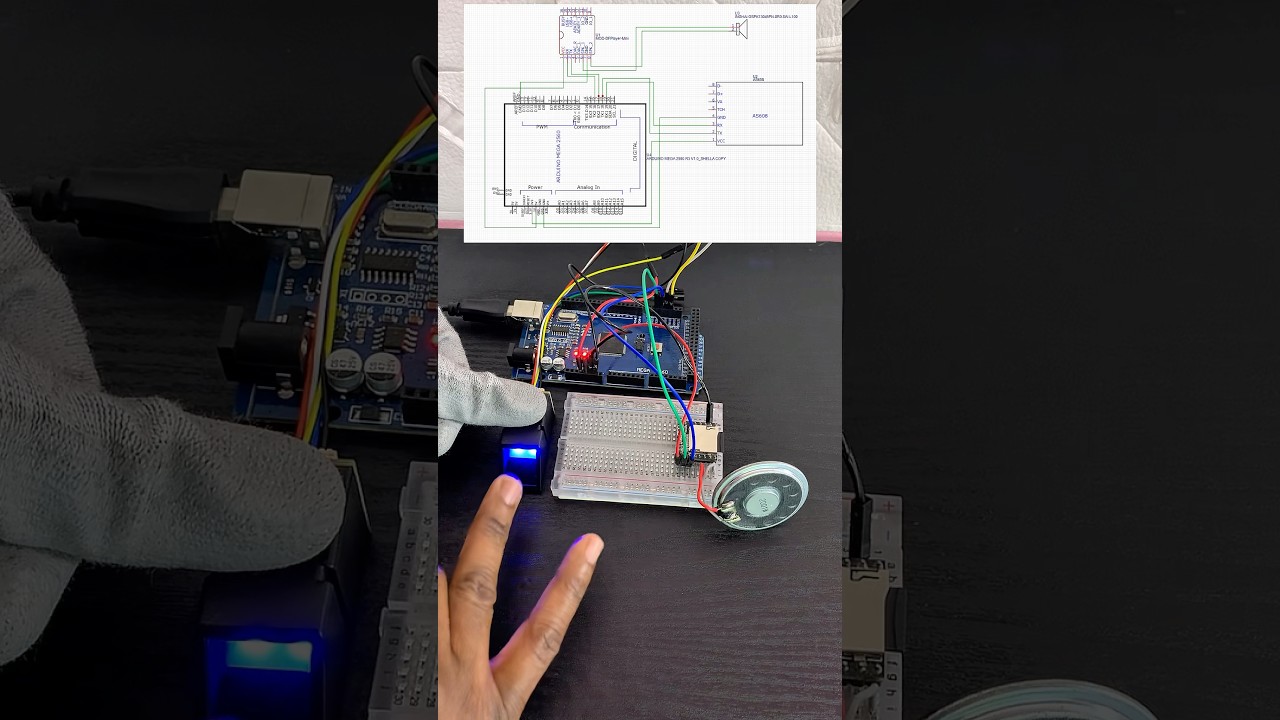 Fingerprint Scanner with DFPlayer Mini using Arduino Mega 2560 #arduino #engineering #diy
