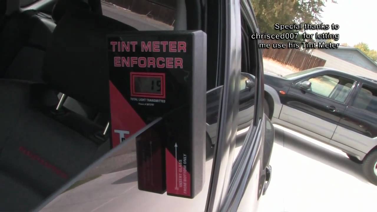 Tint meter on 70%, 35%, 20% window tint