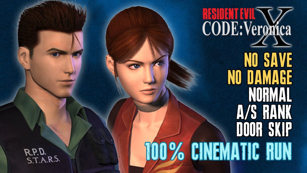 [Resident Evil - CODE: Veronica X] 100% Cinematic, Normal, No Save No Damage, A/S Rank, Door Skip