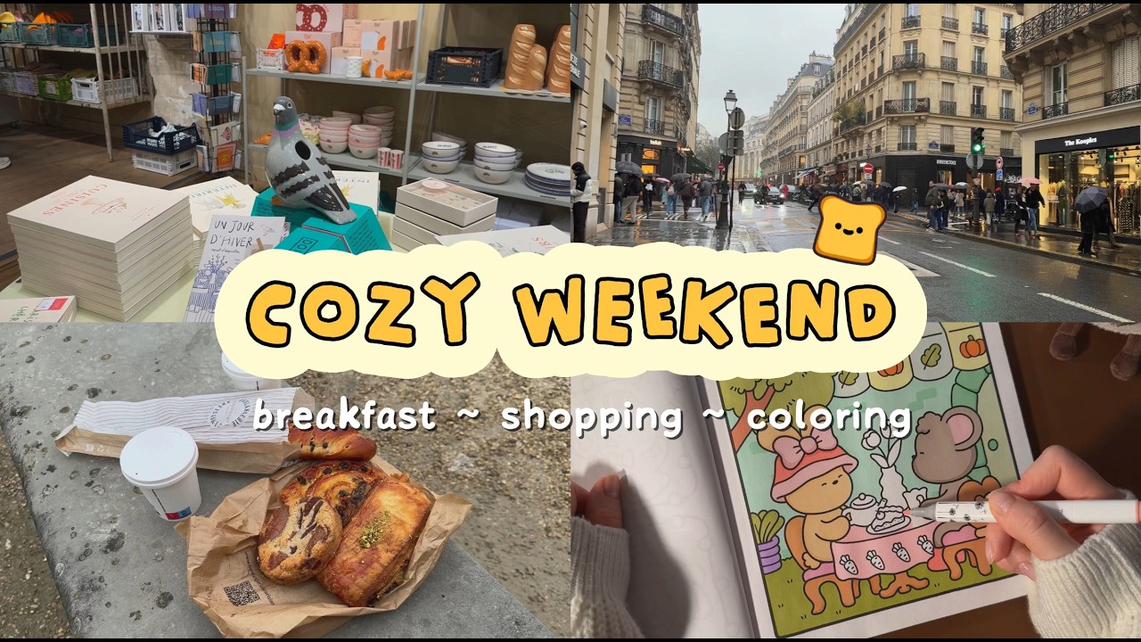 Cozy weekend vlog | slow breakfast, shopping, tea & evening coloring