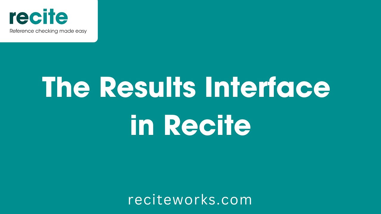 Results Interface in Recite
