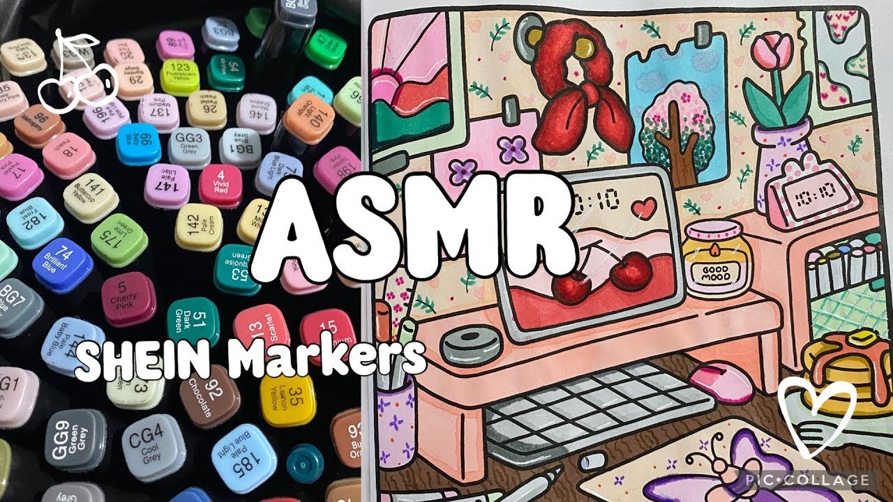 ASMR Using Shein Markers |  Cute Bedroom , cocowyo book