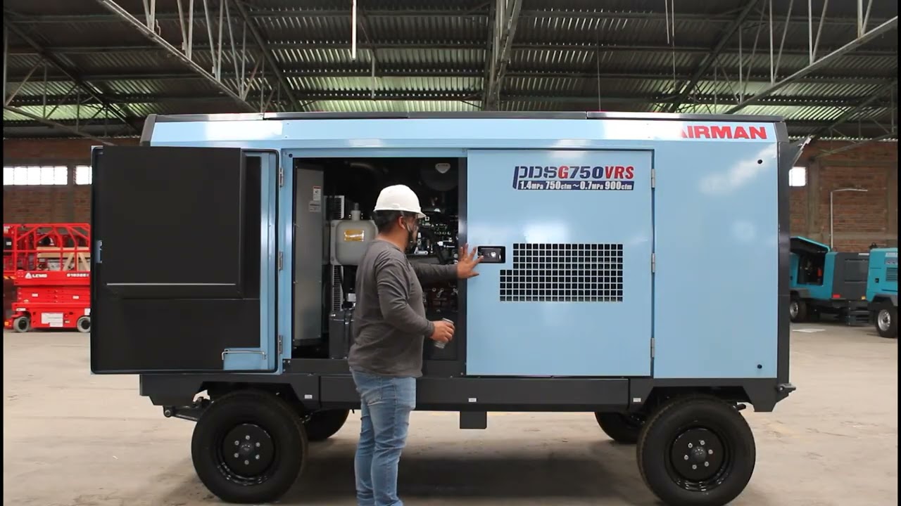 Video Operativo : Compresor neumático Airman  modelo PDSG750VRS-4C5