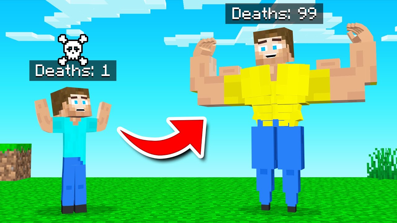 DIE = STRONGER In MINECRAFT! (biggest player)