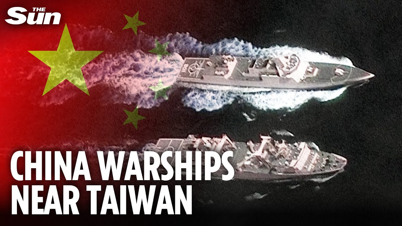 Bombshell satellite pics show Chinese warship armada massing near Taiwan as invasion fears grow