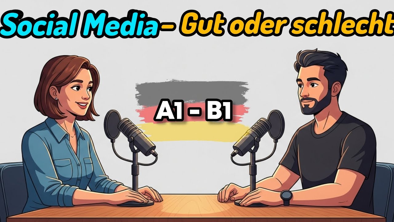 Social Media – gut oder schlecht , Learn German with Podcast A2-B1 #deutschlernen #learngerman 