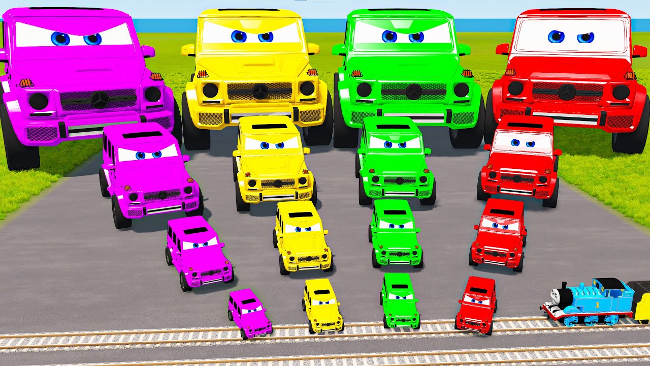 Big & Small Colors Vizors vs Trains | BeamNG.Drive