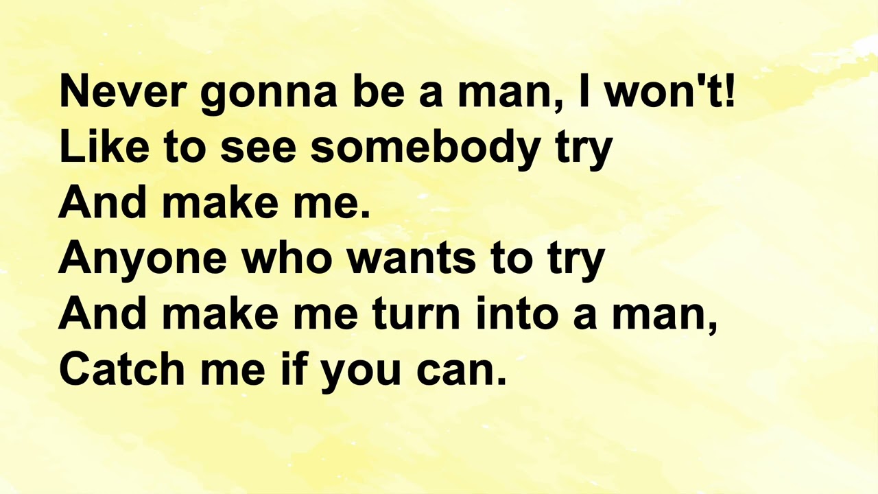 I won't grow up Lyrics