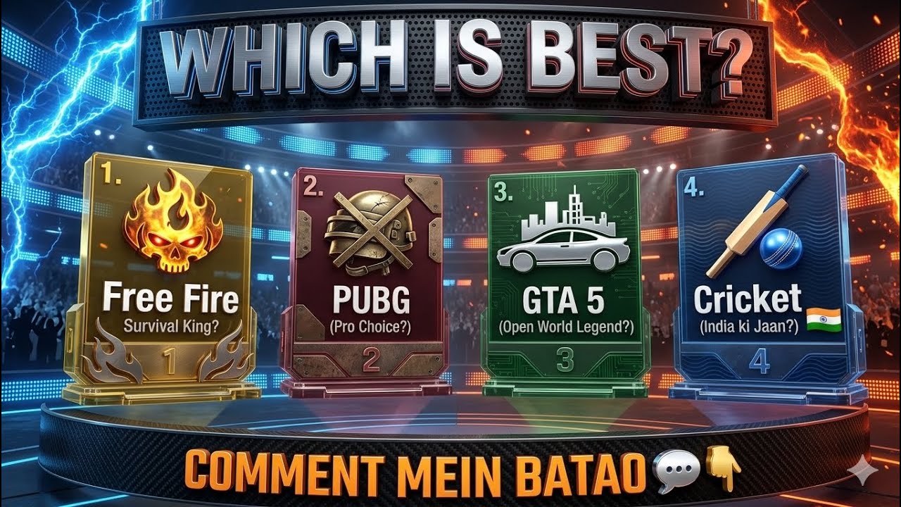 Final Showdown: Free Fire, PUBG, GTA 5, ya Cricket - Aapka Favorite Kaun Sa Hai?