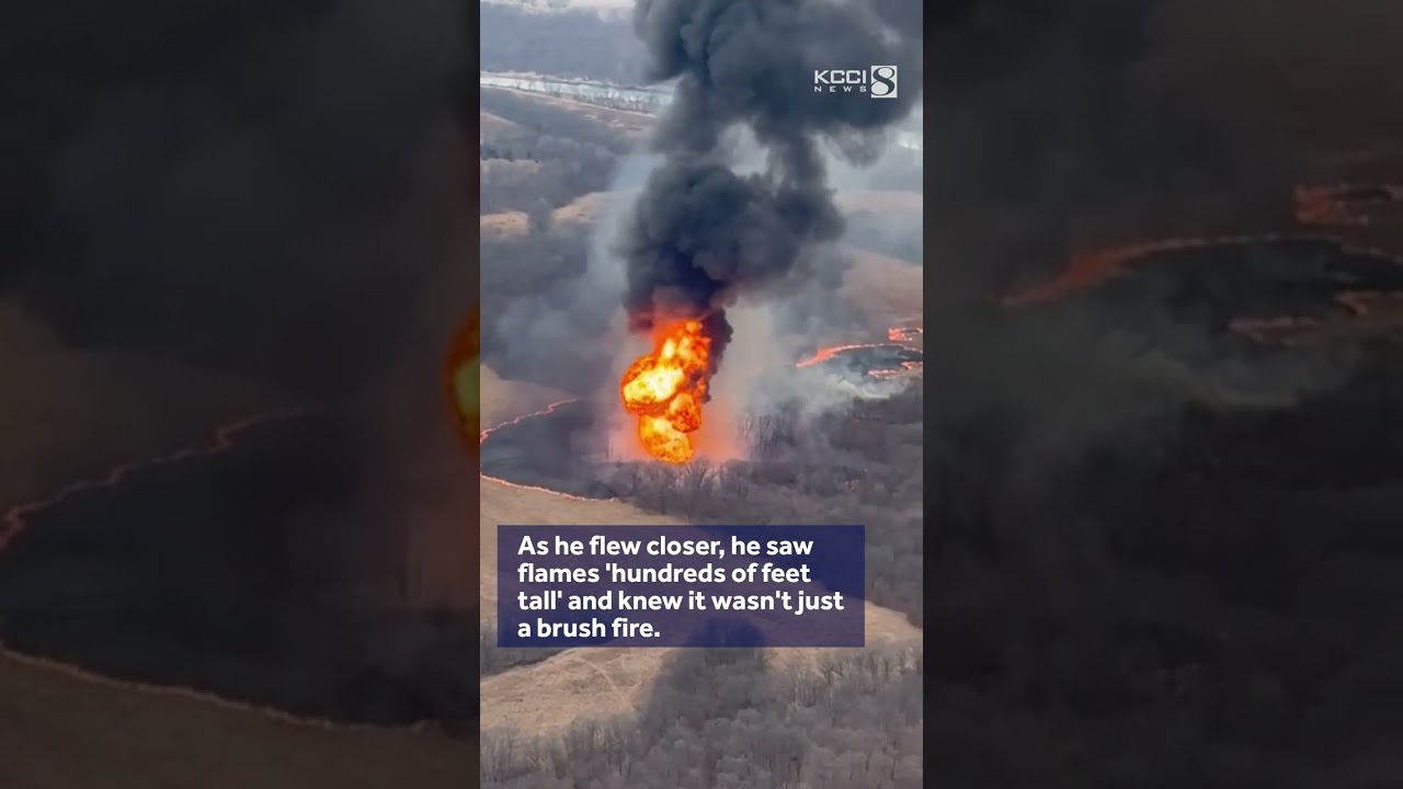 Natural gas pipeline rupture causes large fire in southeast Iowa