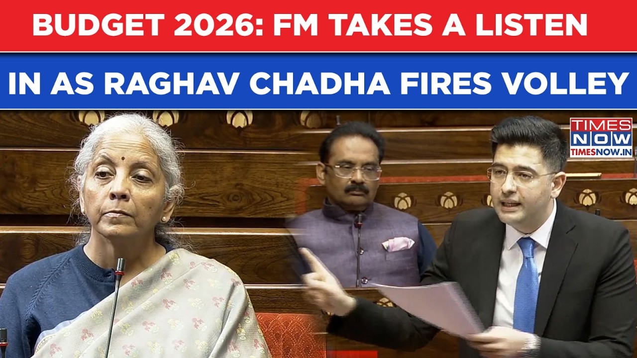 Watch FM Sitharaman Give Stern Stare As AAP's Raghav Chadha Fires Budget Volley| Sansad Drama On Cam