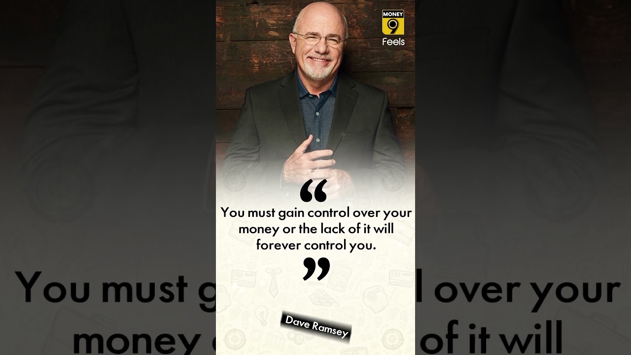 You must gain control over your money or the lack of it will forever control you. --Dave Ramsey