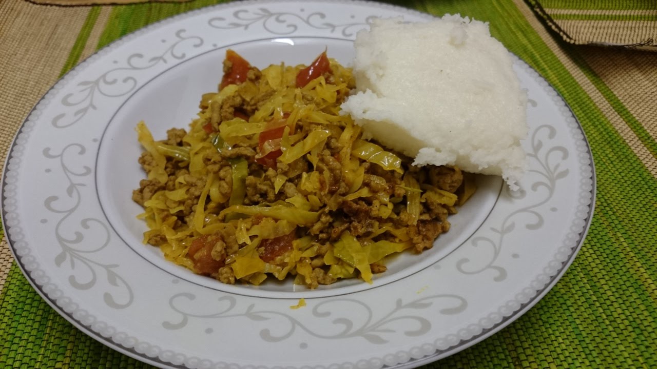 Minced Lamb with Cabbage & Ugali