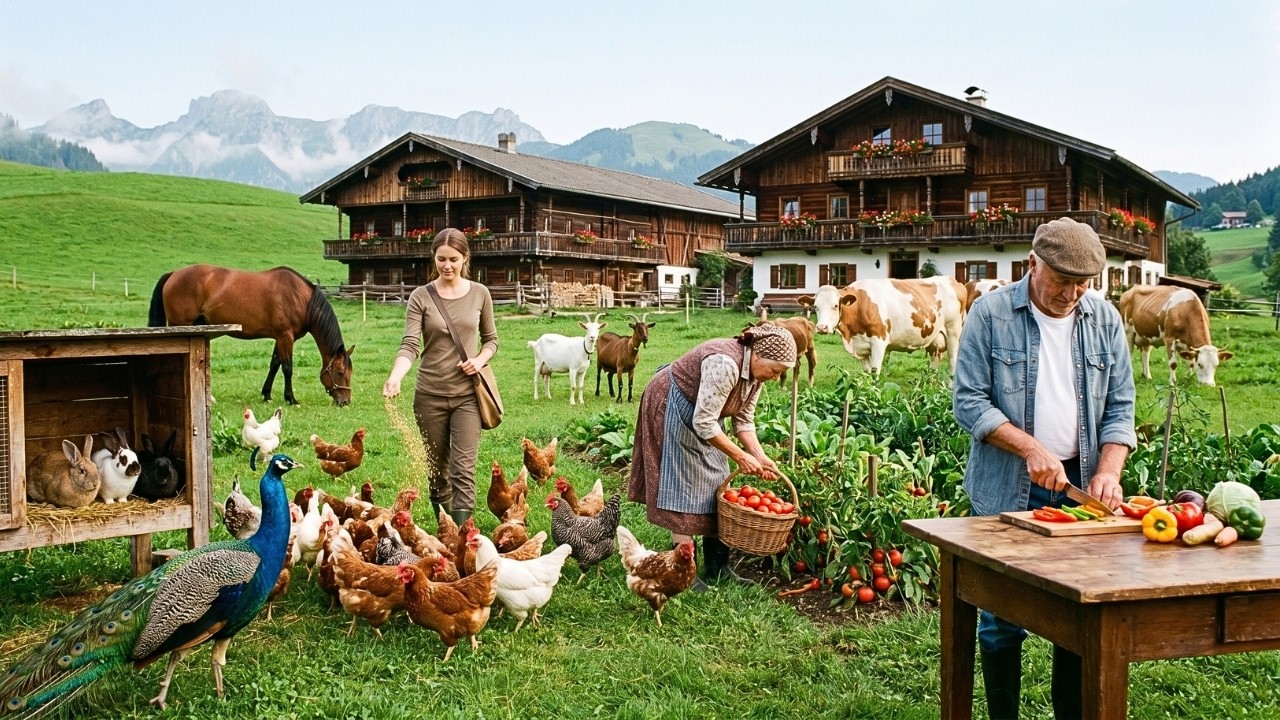 Peaceful Countryside Farm Morning &ndash; Organic Egg Collection & Fresh Harvest Scene 🌿