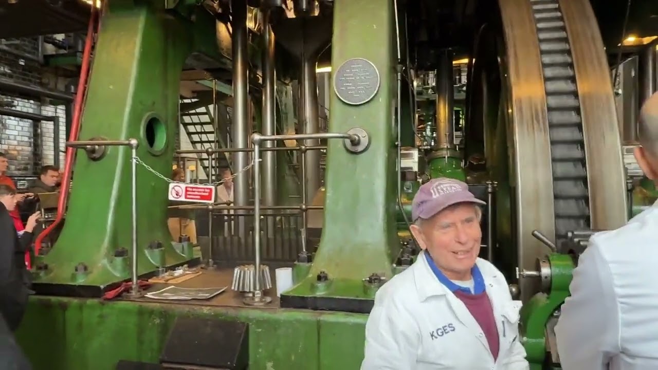 Kempton Steam Engine giants in action. Worlds biggest steam engine