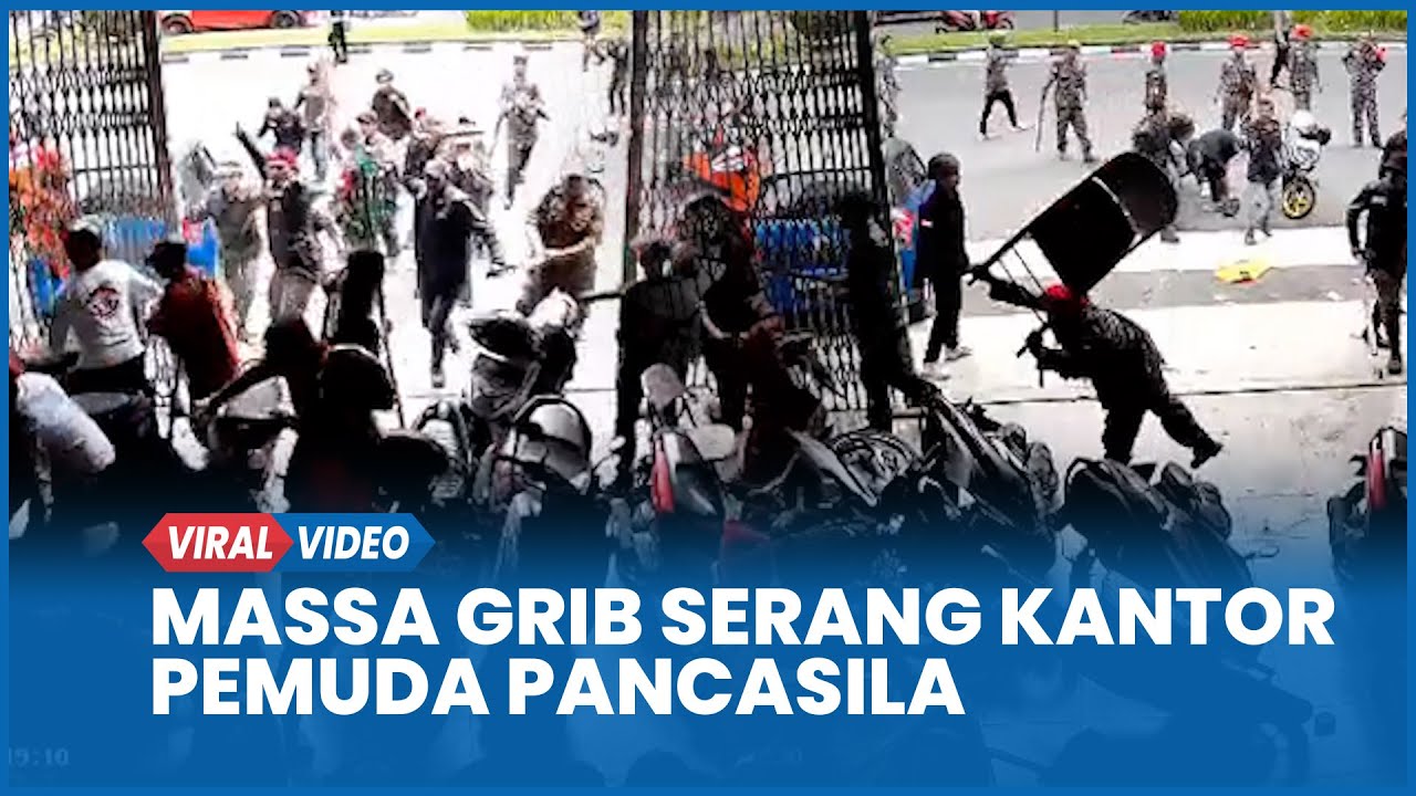 MENCEKAM, Detik-detik Massa GRIB Ngamuk Serang Kantor MPW Pemuda Pancasila