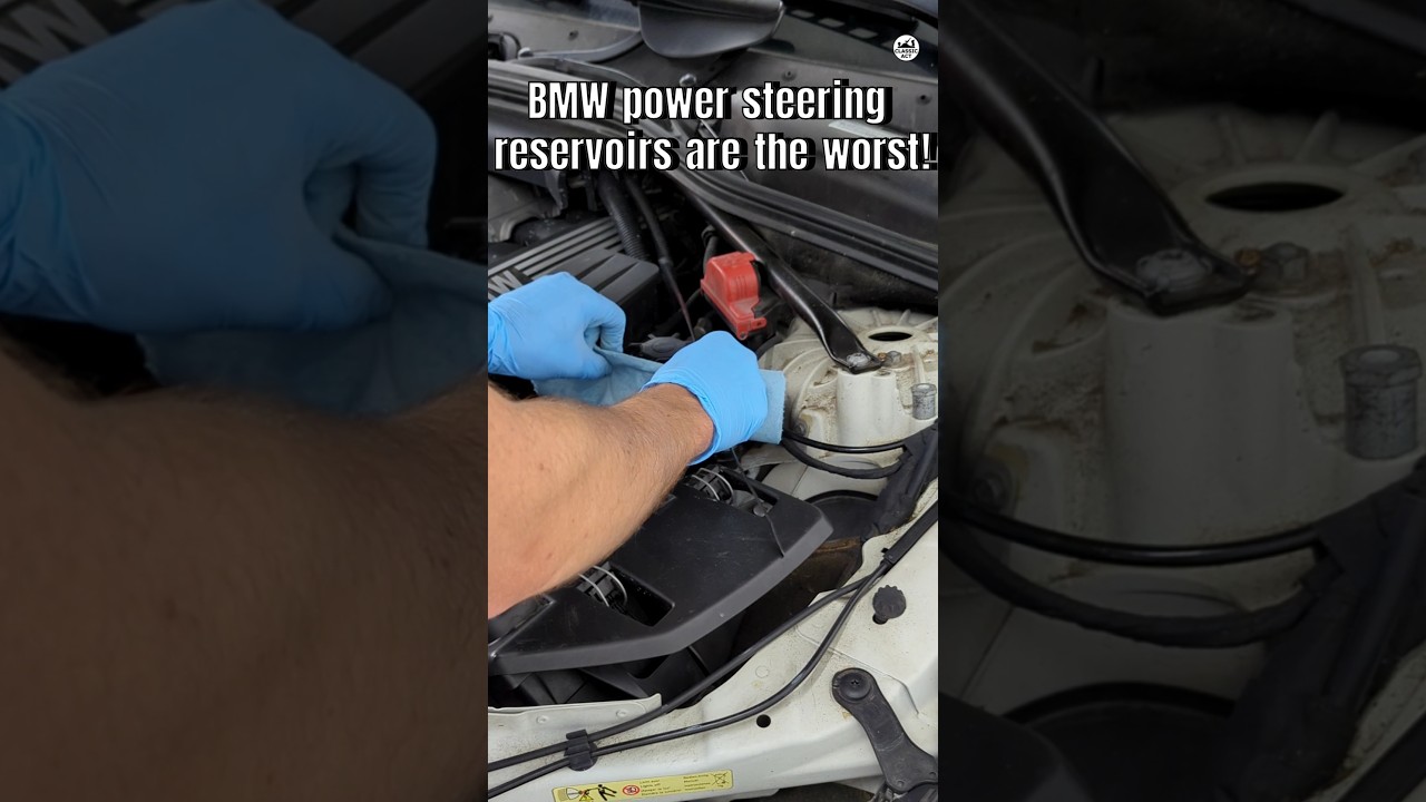 The REAL fix for leaking BMW power steering reservoir.  #diy #auto #automobile #wrenching #mechanic