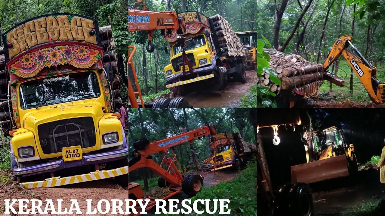 SE ലോറിയെ ചെളിയിൽനിന്ന് കയറ്റാൻ വന്ന JCB യും പെട്ട് പോയി | KERALA SE LORRY DANGEROUS RESCUE