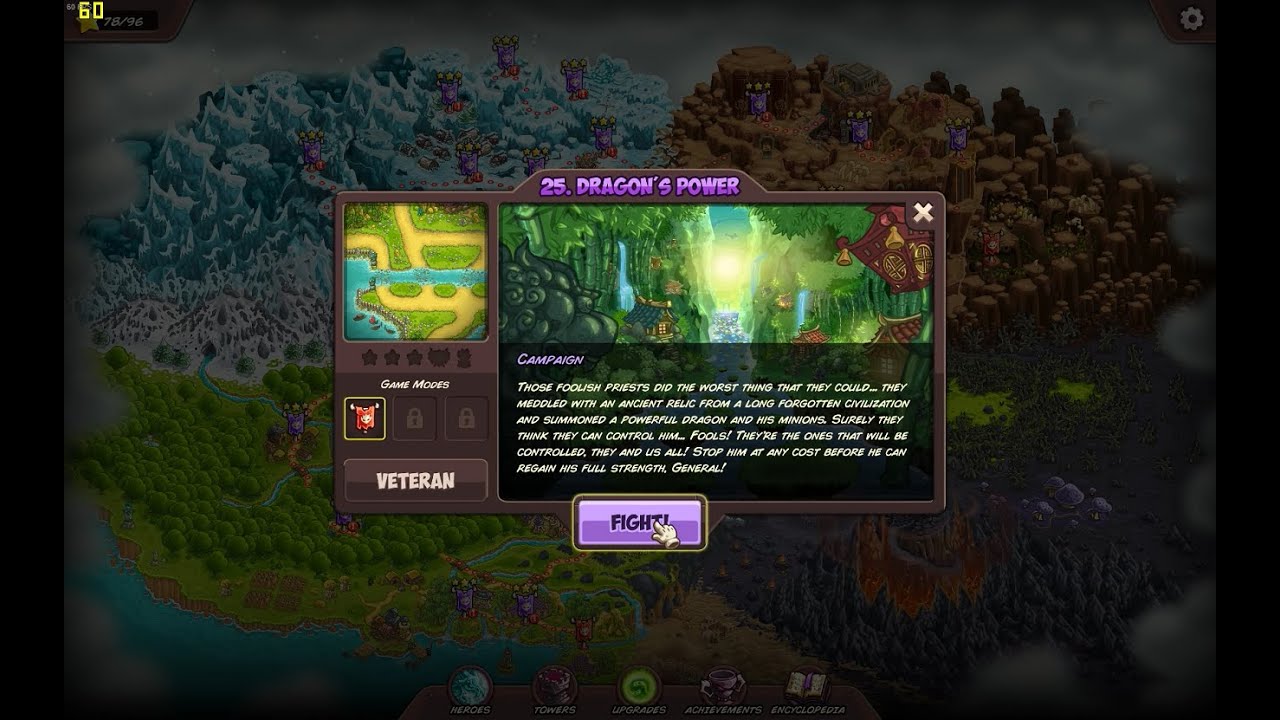Kingdom Rush Vengeance Dragon's Power Veteran 3 Stars