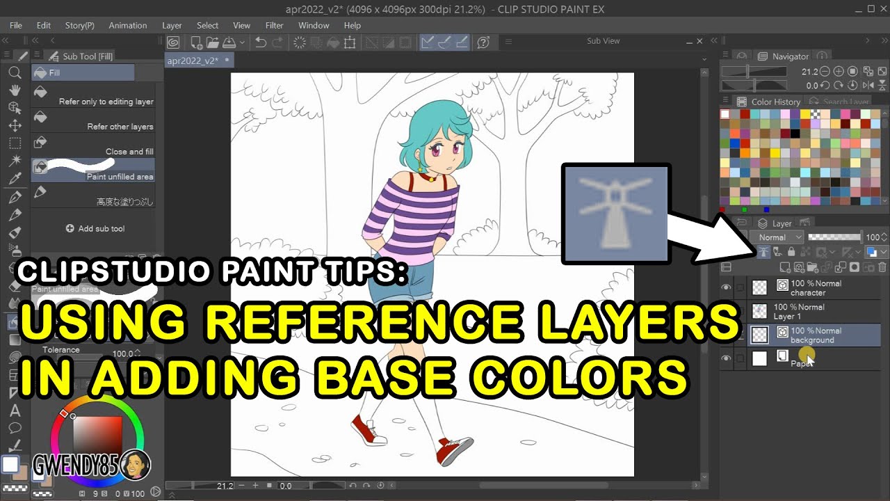 Using Reference Layers In Adding Base Colors in ClipStudio Paint