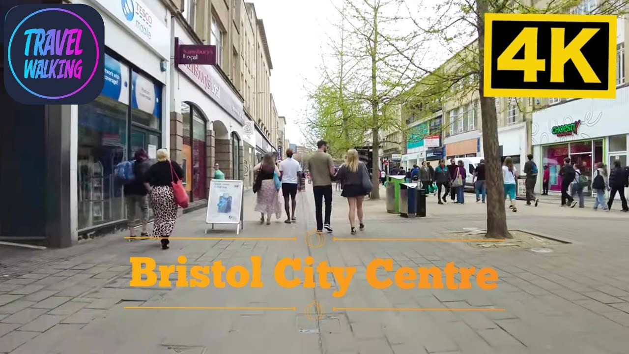 Bristol City Centre walking tour| Streets, Shops & Local Sights 4K