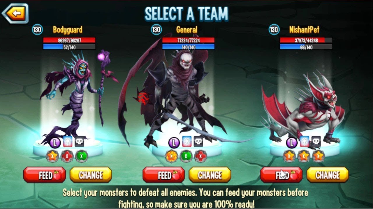 Monster Legends - Equipo General Nishant Pet Bodyguard level 130 review combat