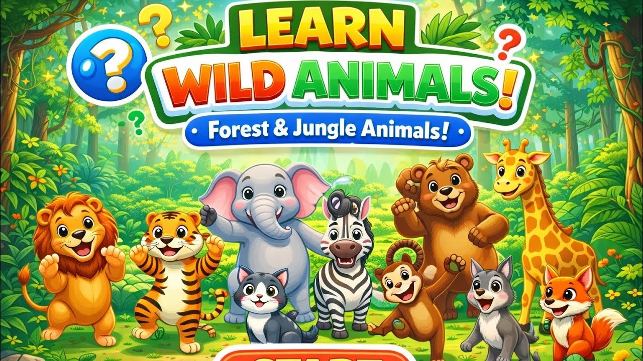 Learn Wild Animals | Forest & Jungle Animals | 10 Wild Animals