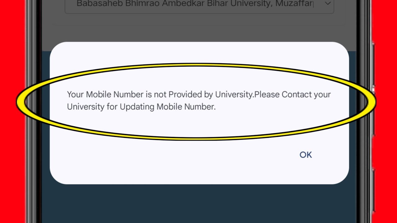 Your mobile number is not provides by university Please contact your university for updating