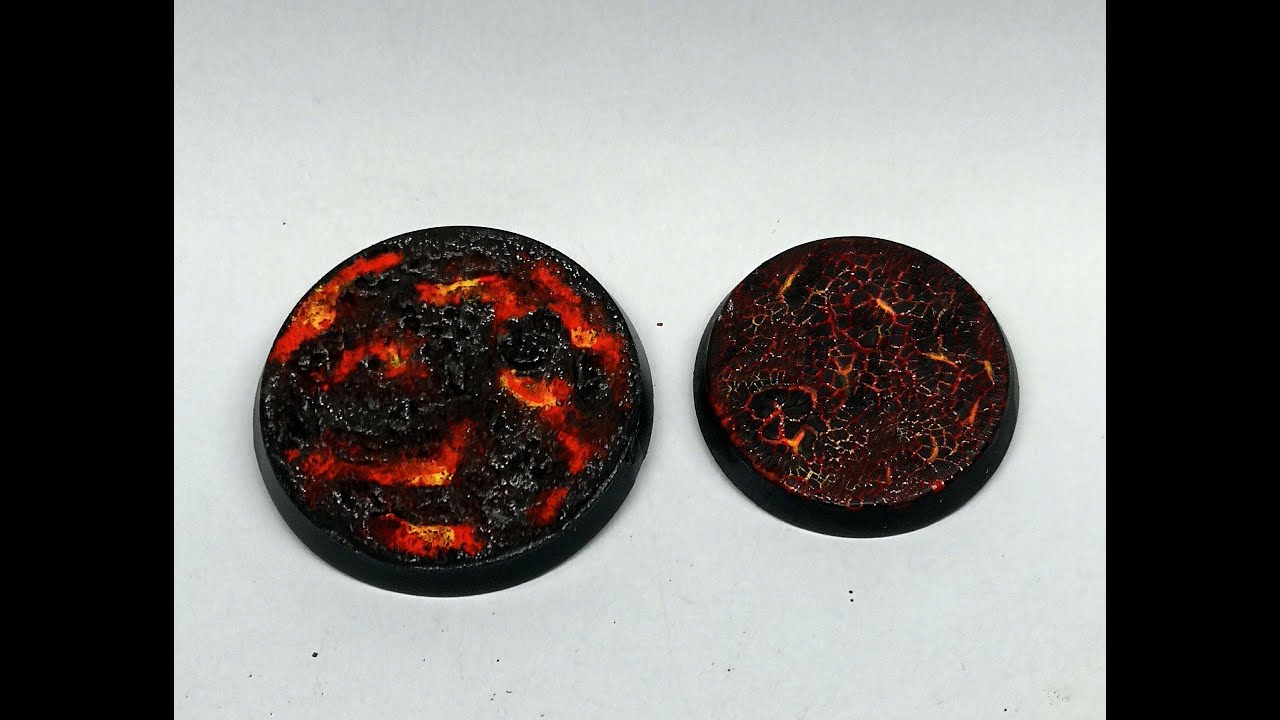 tuto socle: peindre des socles rapide terre volcanique avec des pigments liquides enamel