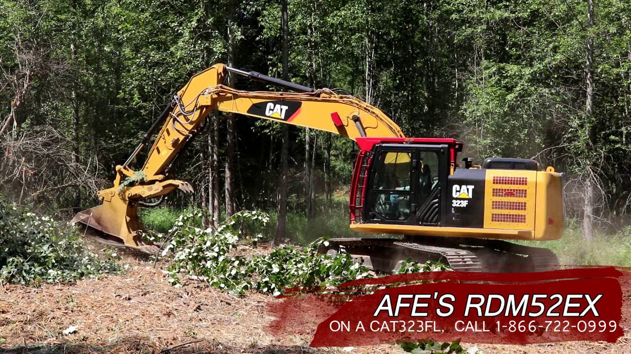 RDM52EX disc mulcher on a CAT323FL Excavator - Advanced Forest Equipment