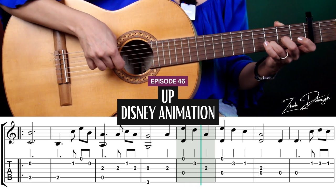 🎸 Up (Disney Pixar Animation) Main Theme | Guitar Tutorial + TAB & Notation | Episode 46