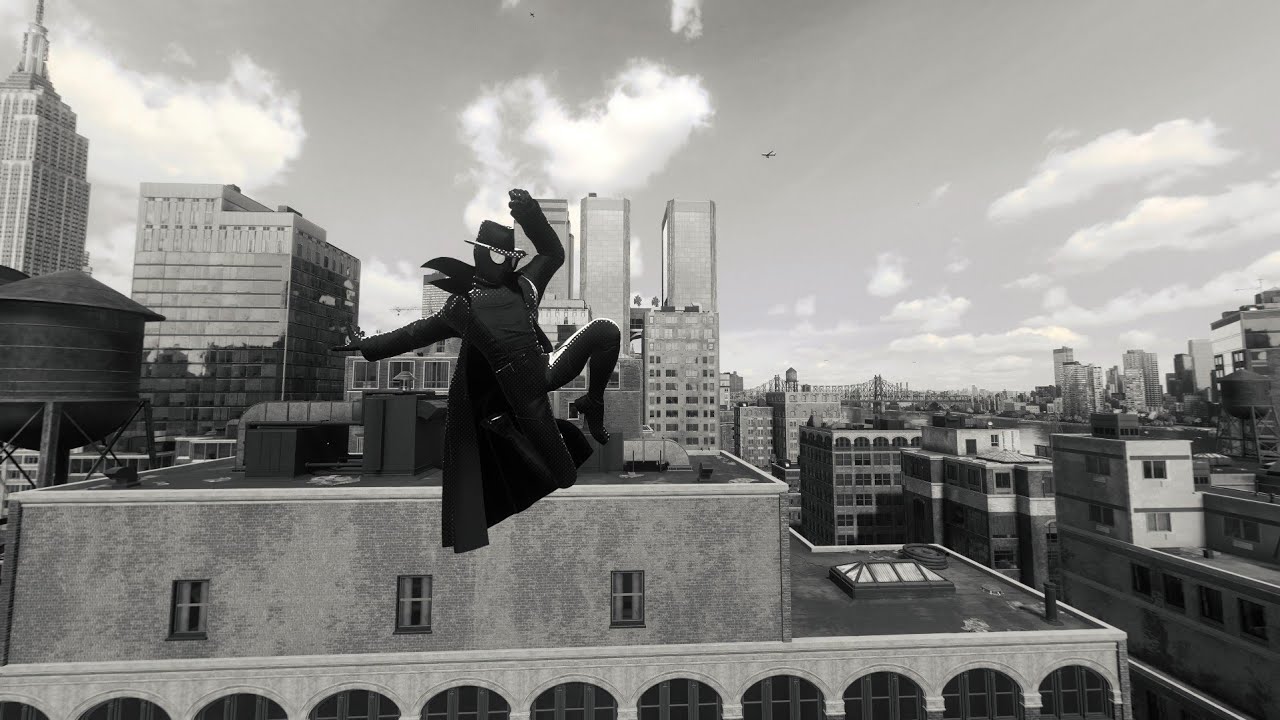 Noir Suit Swinging (Noir Universe) | Marvel's Spider-Man 2 (60FPS)