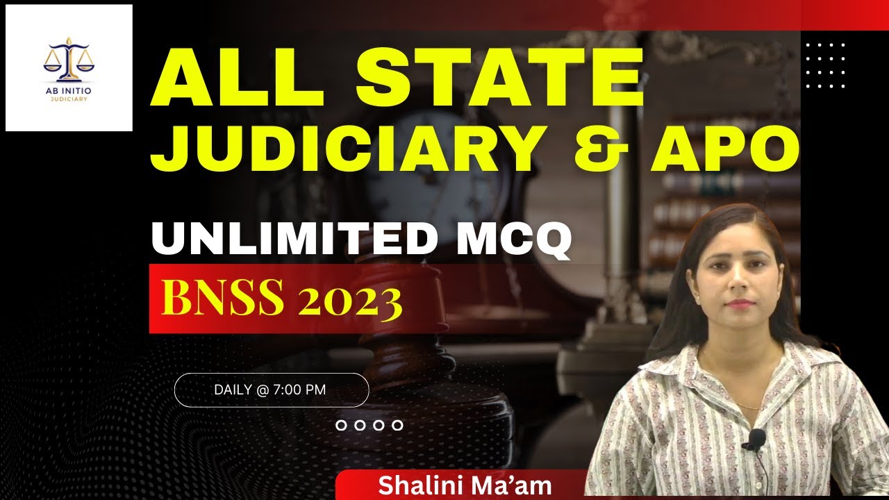BNSS UNLIMITED MCQs  | Shalini Ma'am | #abinitiojudiciary