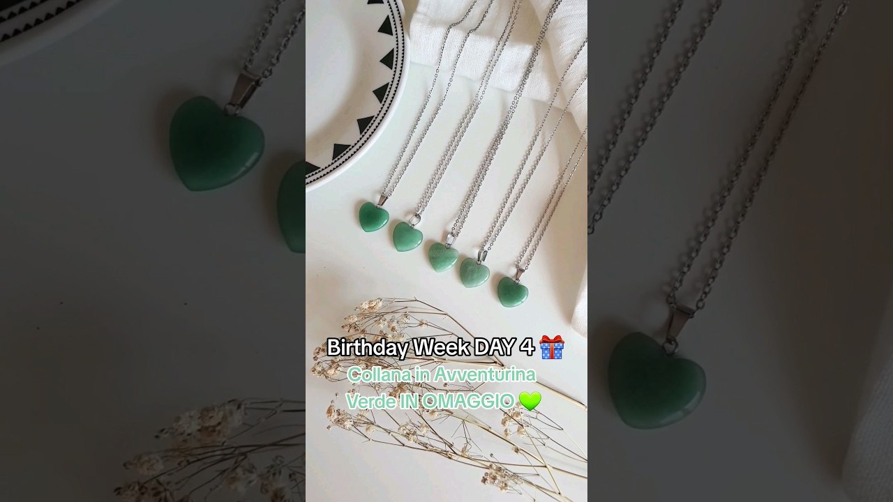 Collana con ciondolo a cuore in Avventurina Verde IN OMAGGIO con ogni ordine 💚 | Birthday Week DAY 4