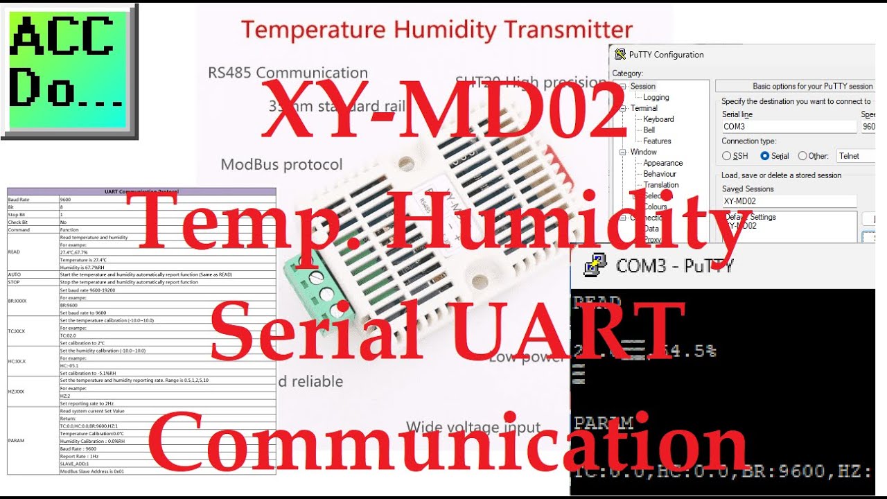 Датчик температуры и влажности XY-MD02: последовательная связь по UART!