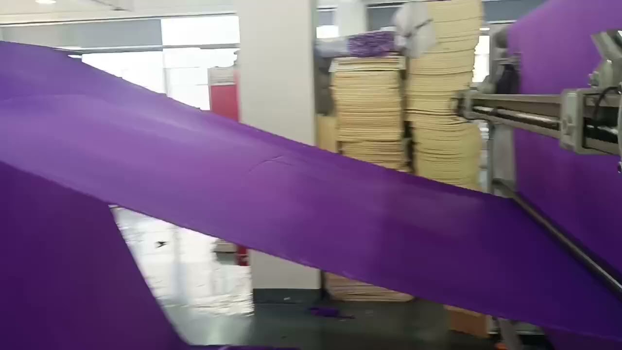Fully automatic  fabric cross cutting machine #blanket #curtain #bedsheet #textileindustry