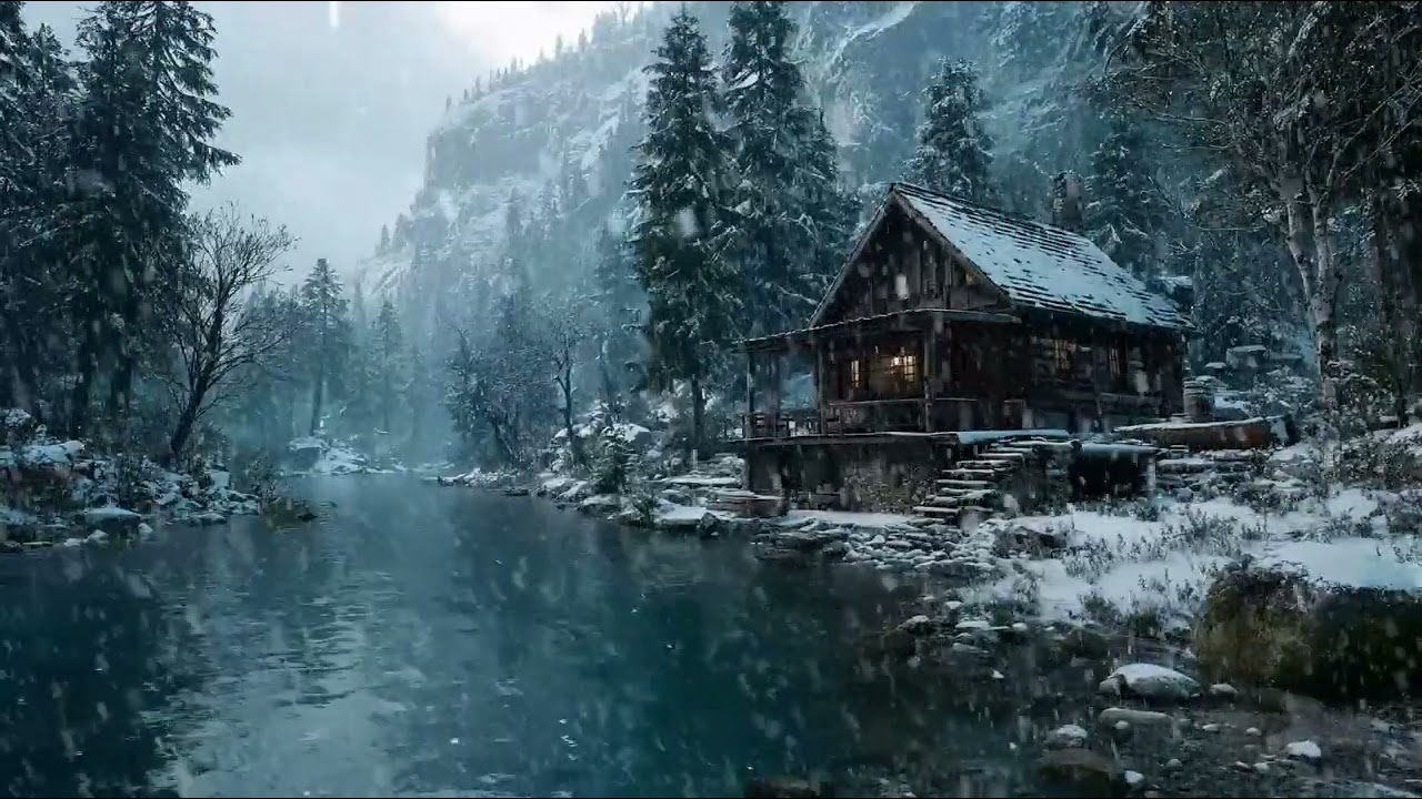 Snow Moving Gently Across a Cold Silent Landscape | Winter Wind Ambience for Long Restful Sleep