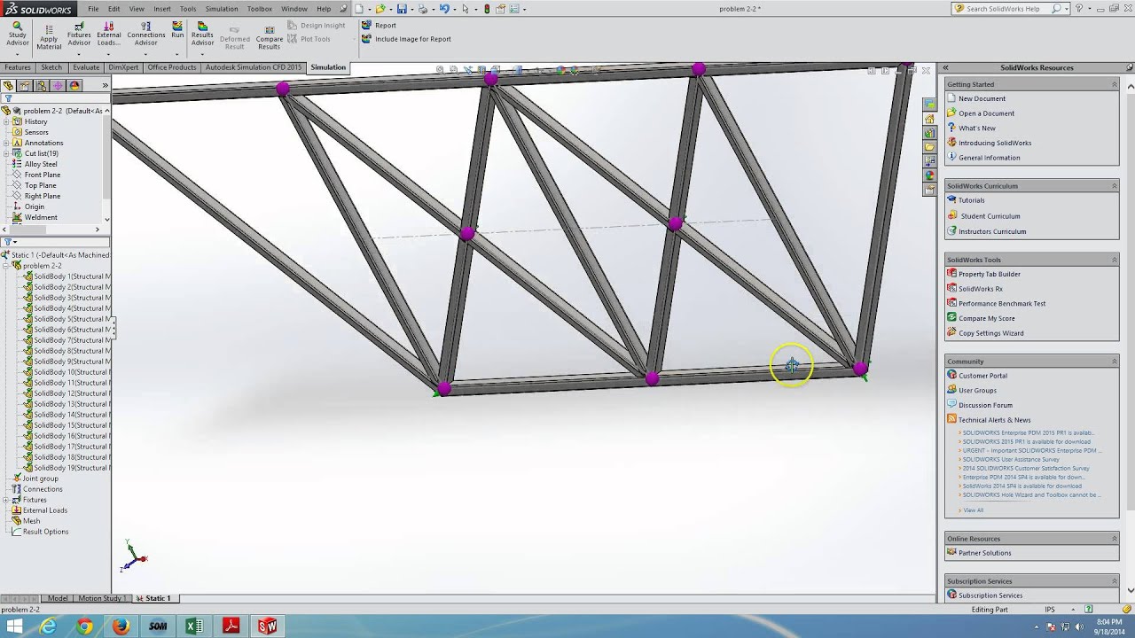 Truss/Frame Analysis in SolidWorks