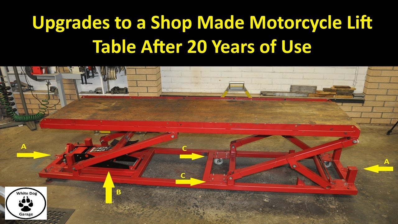Upgrades to a Shop Made Motorcycle Lift Table After 20 years of Use