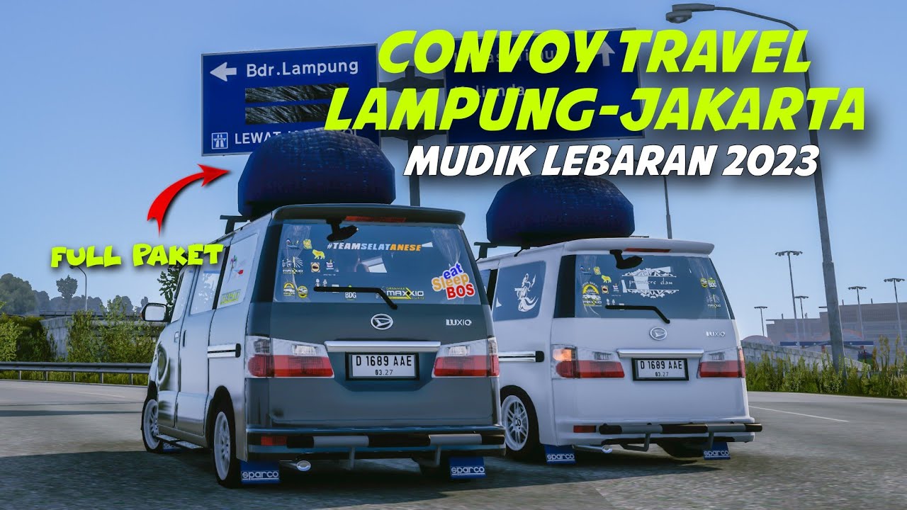 2 MOBIL TRAVEL ANTAR PEMUDIK LEBARAN 2023 JAKARTA - LAMPUNG |Ets2 mod indonesia