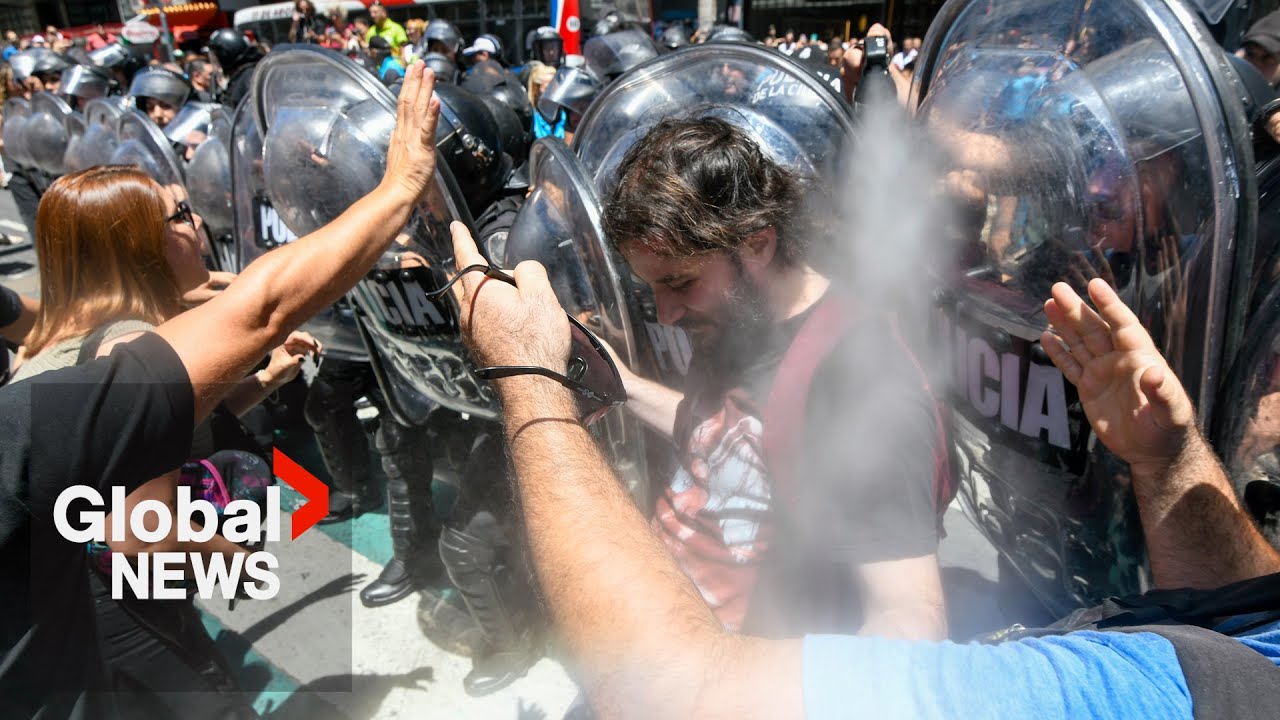 Argentina protests: At least 6 detained at demonstrations against Milei austerity measures