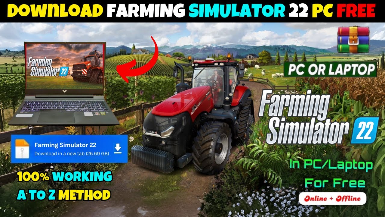 How to download Farming Simulator 22 in pc for free | Farming Simulator 22 kaise download karen