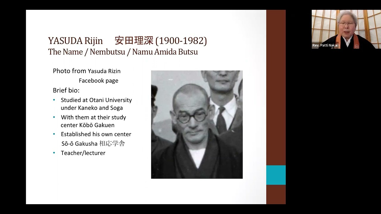 Rev. Patti Nakai: Introduction to Modern Shin Buddhism: Rijin Yasuda (Part VII)