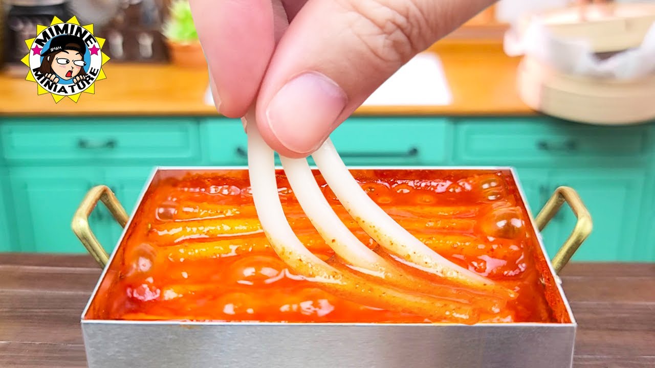 가래떡을 쭉쭉😚 뽑아서 미니어처 가래떡 떡볶이🌶 만들기│Chewy Miniature Korean Garae-tteok Tteokbokki│Miniature cooking