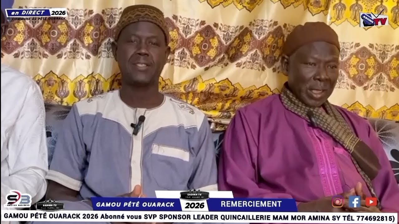 MESSAGE de Remerciement après l'événement Gamou pété Ouarack 